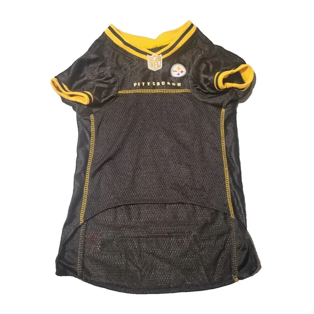 Pets First NFL Pittsburgh Steelers Mesh Dog Jersey Size Large NWOT